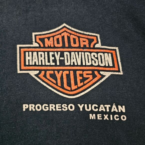 Harley Davidson Mexico Yucatsn Puerto Progreso Skull y2k Biker Motorcycle - Picture 3 of 6